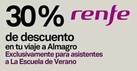 Ahorra un 30% en tu viaje a la Escuela de Verano, con RENFE